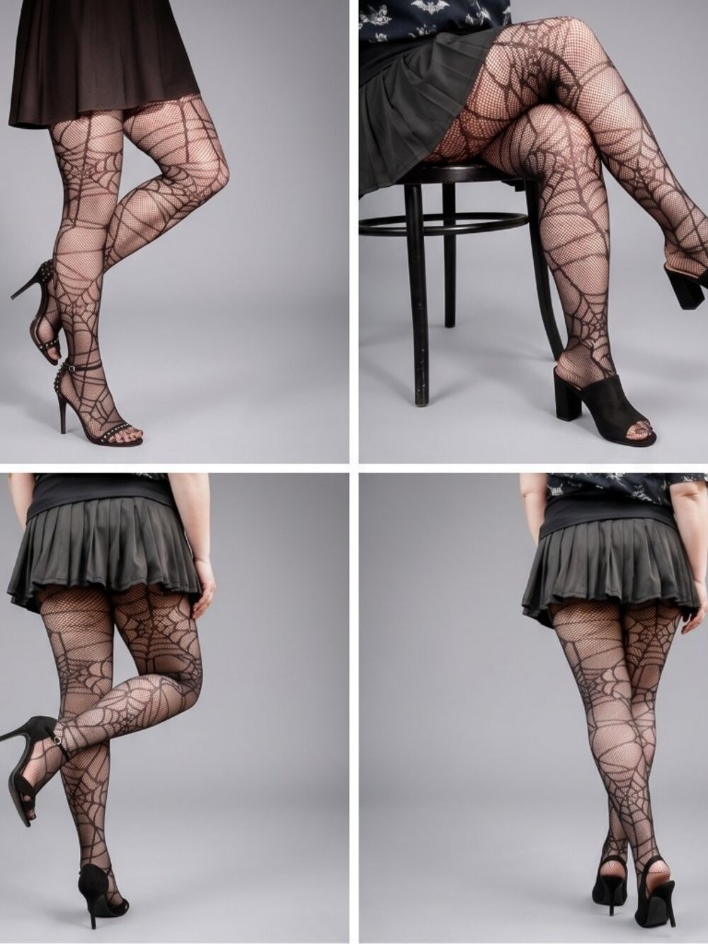 Gothic Spider Web Fishnet Tights Pantyhose Halloween Costume Cosplay Punk NWT - Picture 1 of 7
